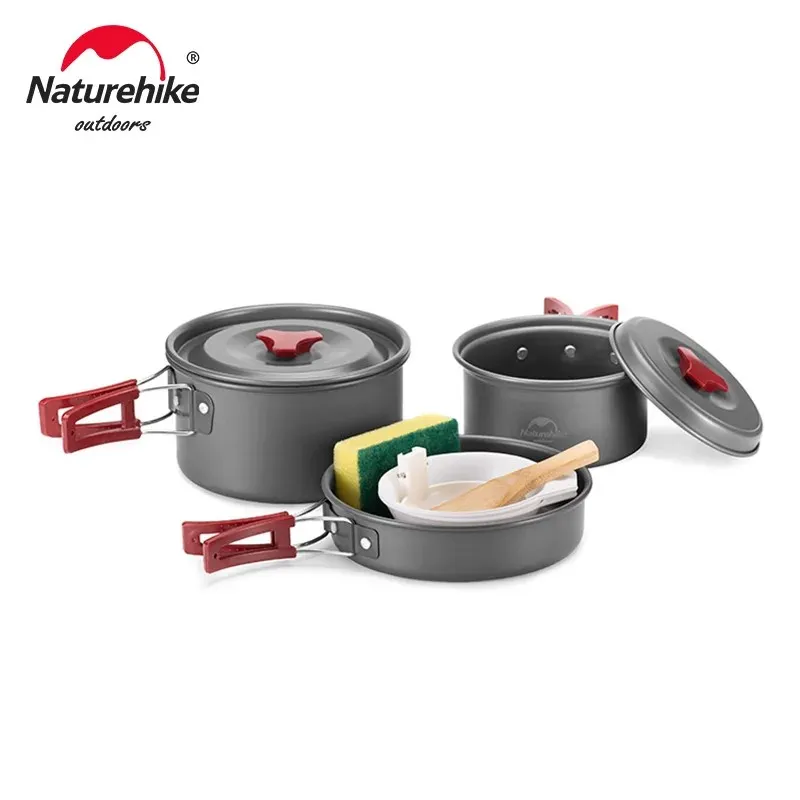 Ensemble de casseroles de camping ultralégères NATUREHIKE : durables et compactes